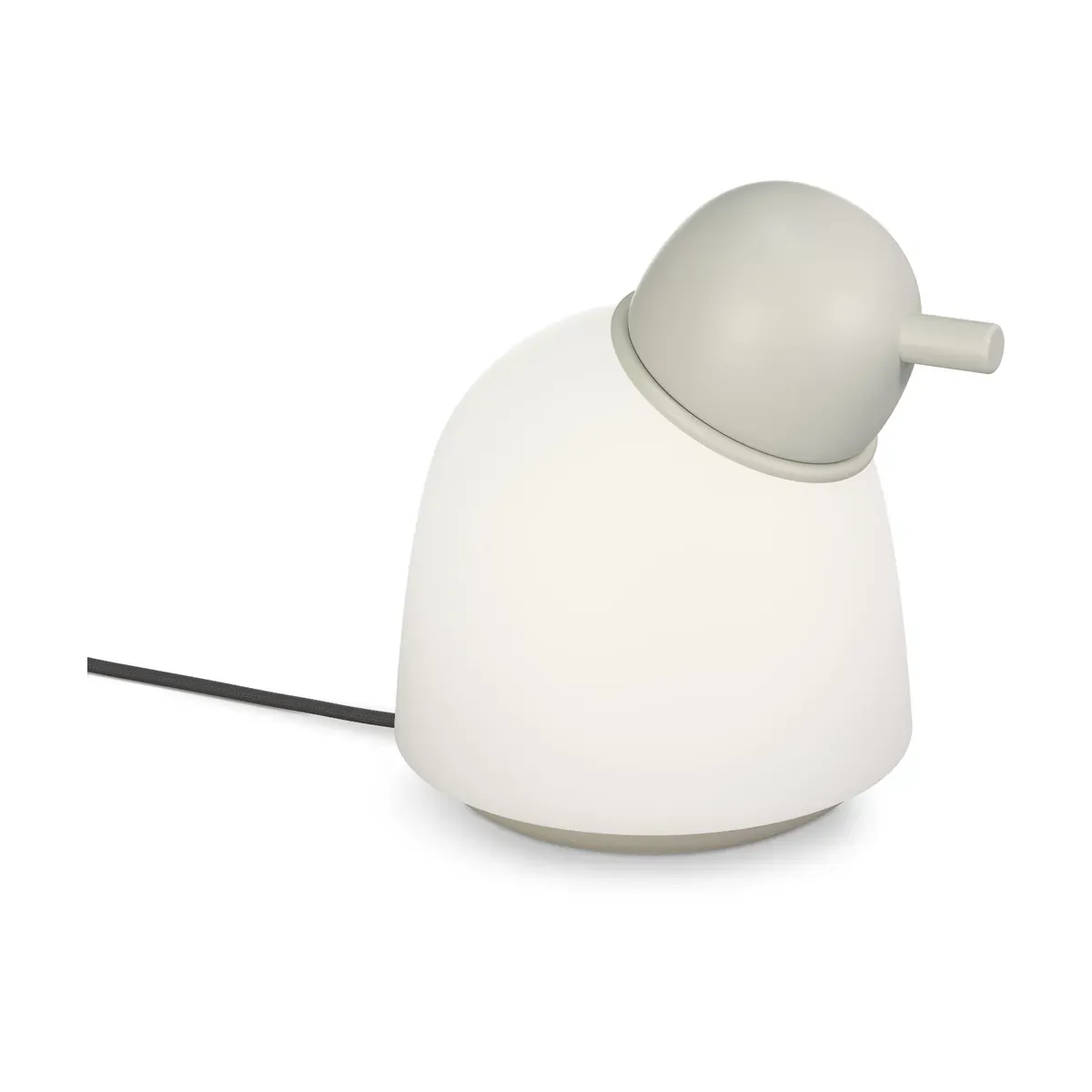 Lampe de table en verre opale et métal sable 21,5cm Bird - Belid