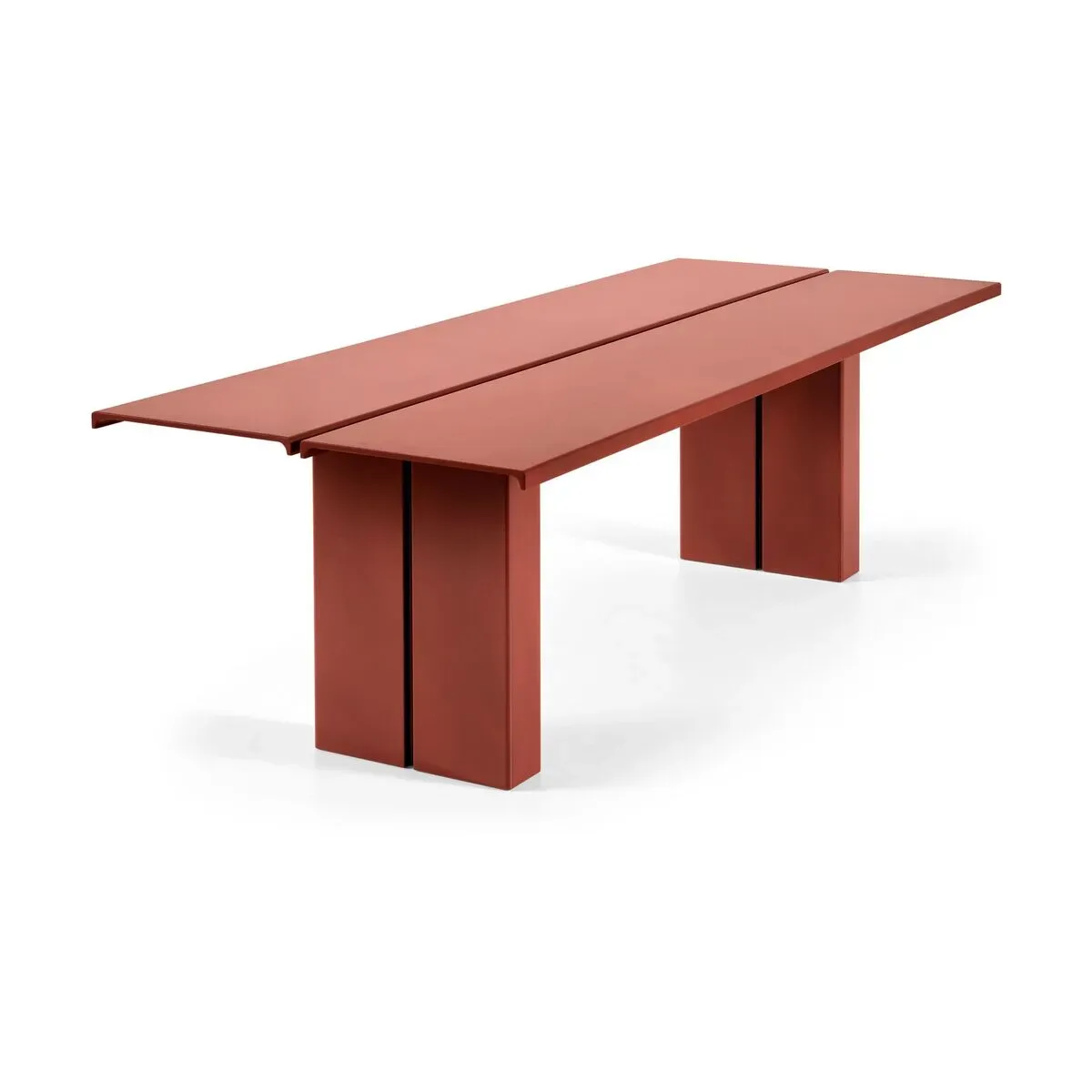 Table à manger en polystyrene et béton rouge 170x75cm Eidos 33 - Gervasoni