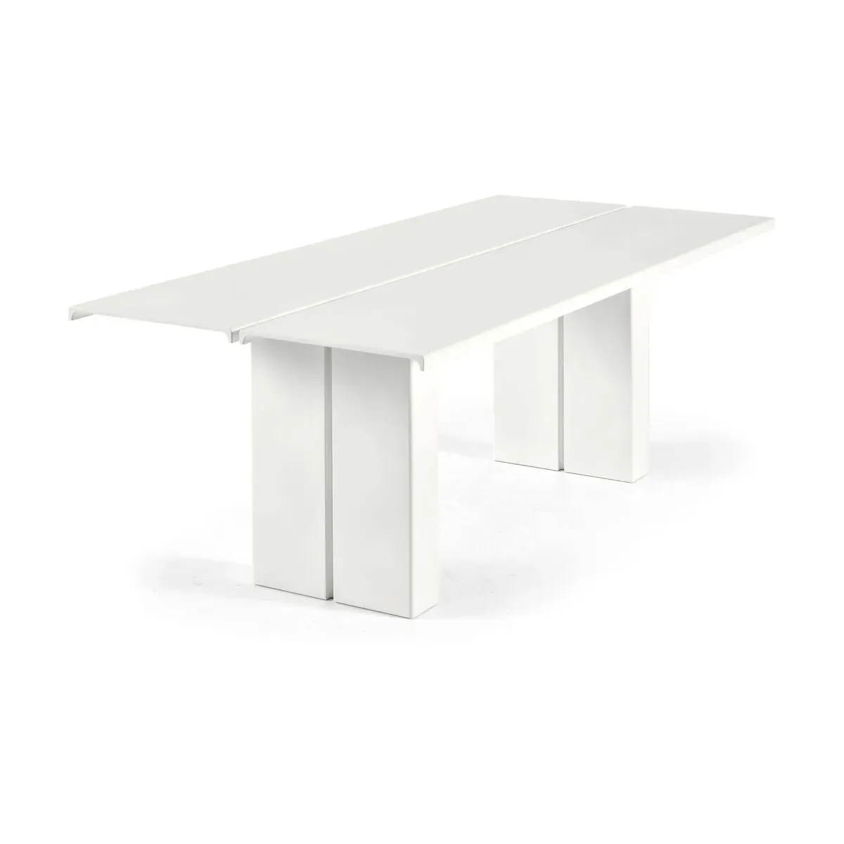 Table à manger en polystyrene et béton blanc 170x75cm Eidos 34 - Gervasoni