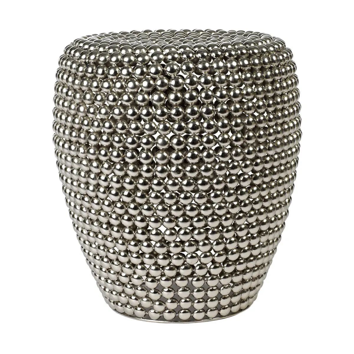 Tabouret en métal argenté à pois Dot - Pols potten