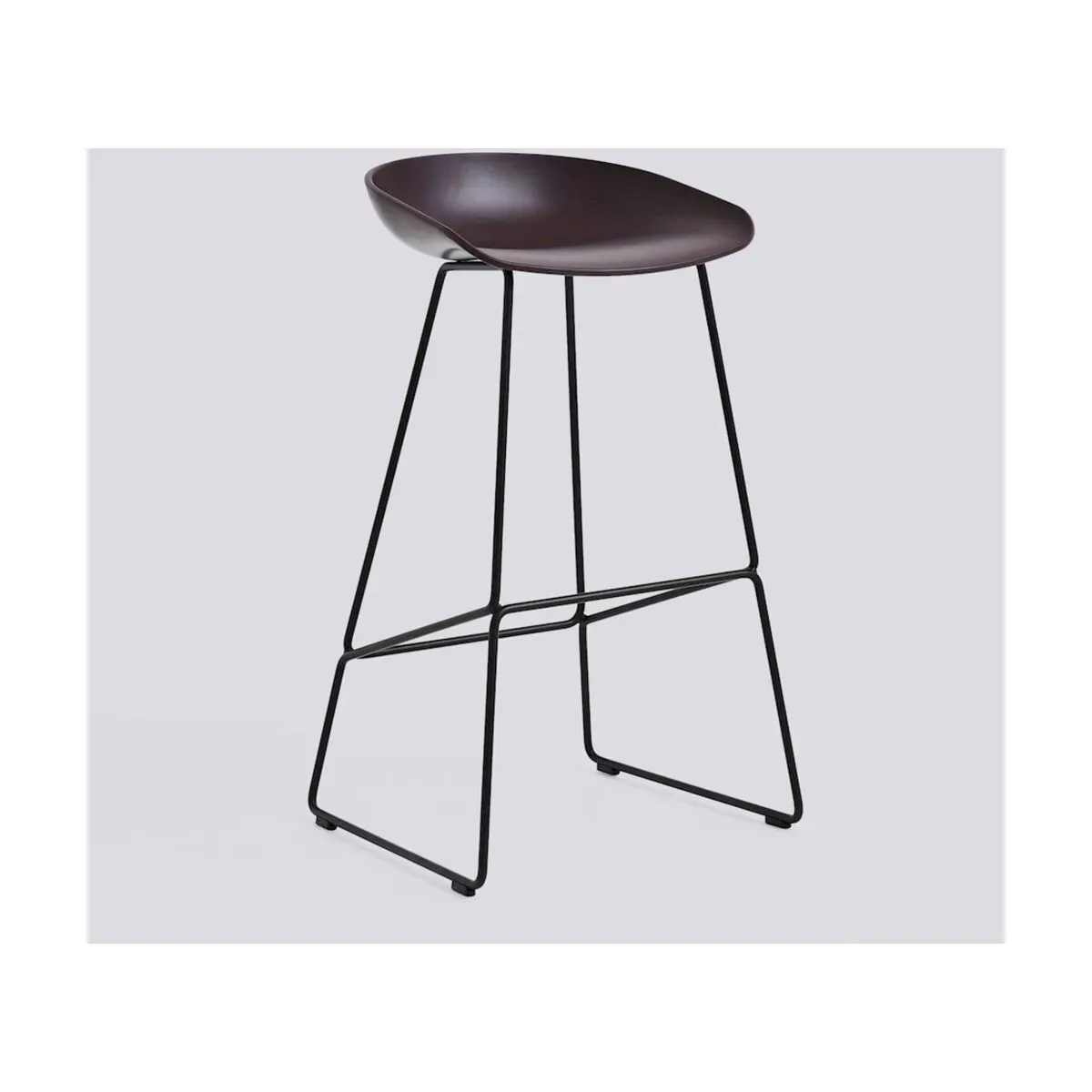Tabouret de bar en plastique recyclé raisin et pieds en acier noir 75 cm AAS 38 2.0 -