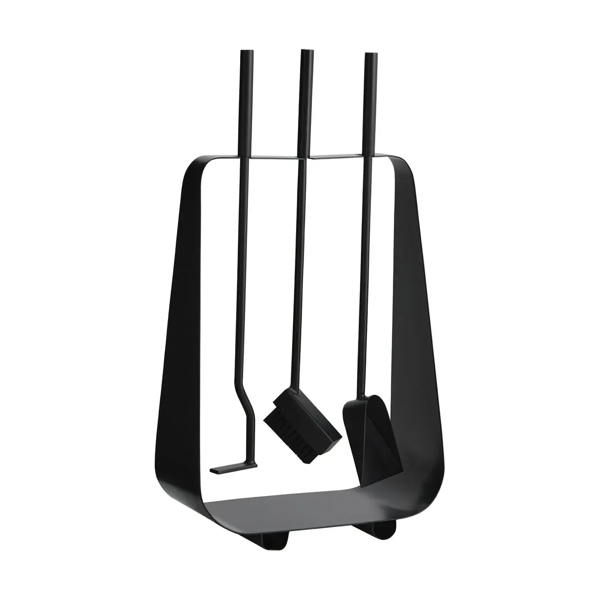Ensemble d'outils de cheminée en métal noir 37,5x20x68cm Payee - Nordal
