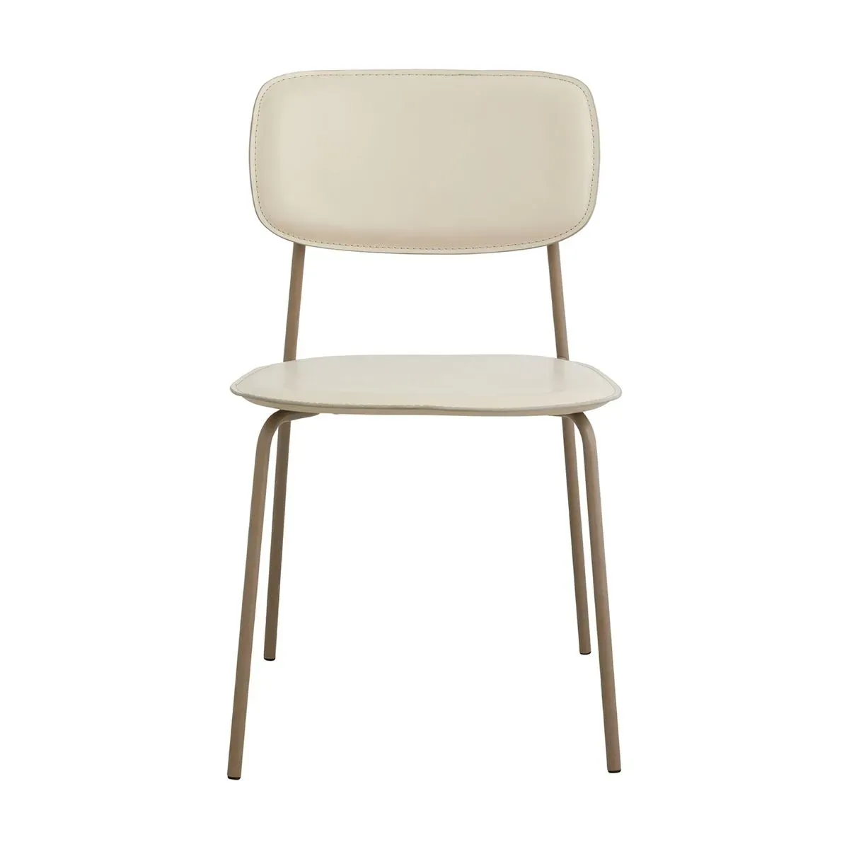 Chaise de salle à manger en fer et tissu beige Esa - Nordal