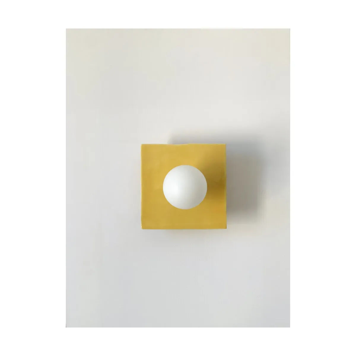 Applique murale carré en carreaux de céramique jaune 20cm Globe Tile - Carré Coco