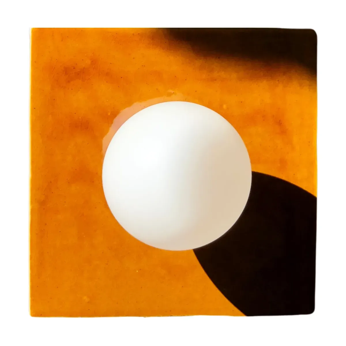 Applique murale carré en carreaux de céramique miel 20cm Globe Tile - Carré Coco