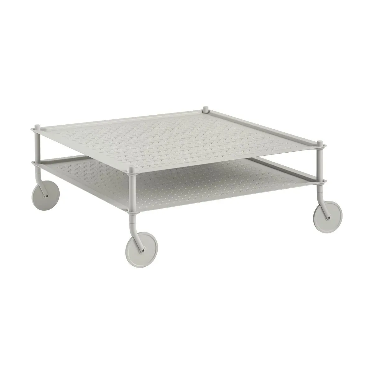 Table basse de jardin carrée en acier gris 95x95,5x40,06cm Flow - Muuto