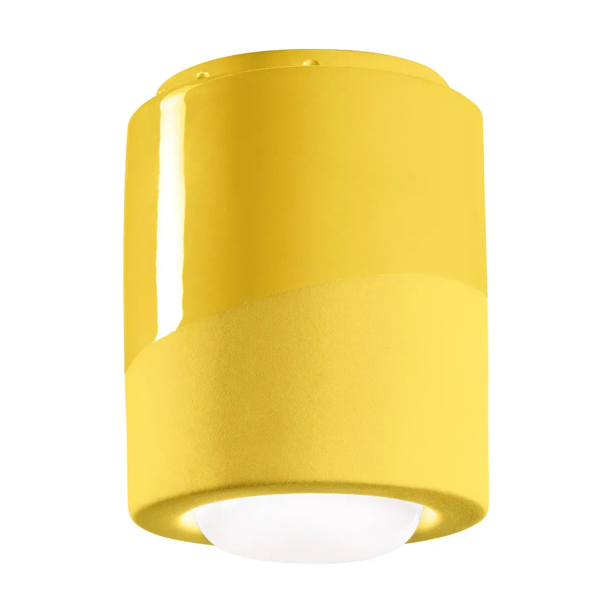 Plafonnier en céramique jaune citron 12,5x14cm PI - Ferroluce