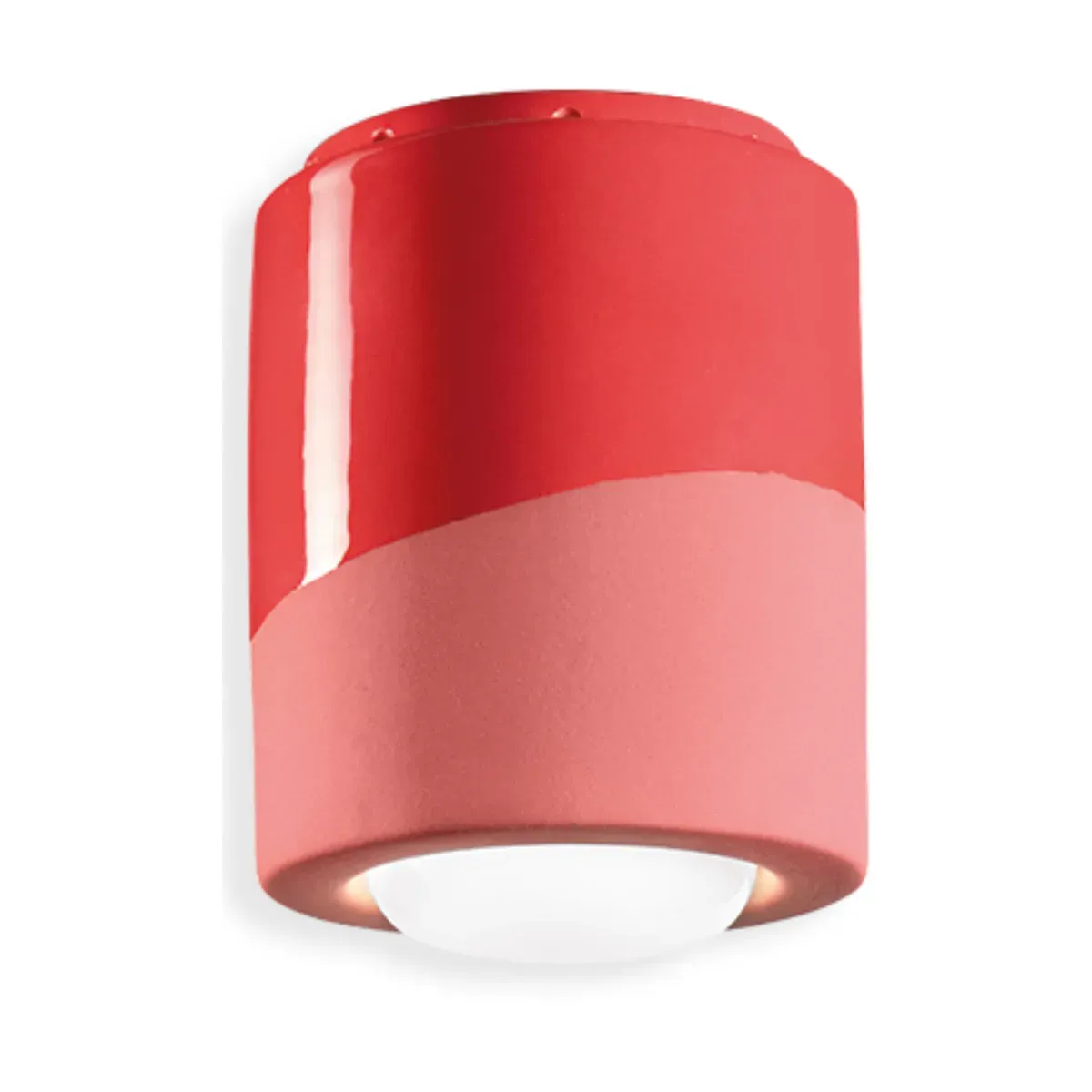 Plafonnier en céramique rouge corail 12,5x14cm PI - Ferroluce