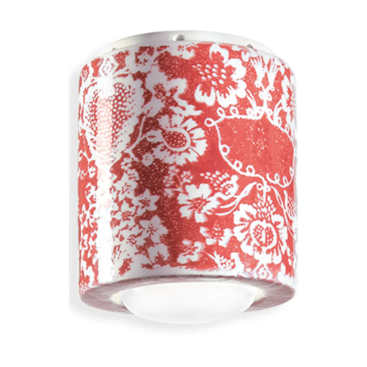 Plafonnier en céramique ming rouge 12,5x14cm PI - Ferroluce