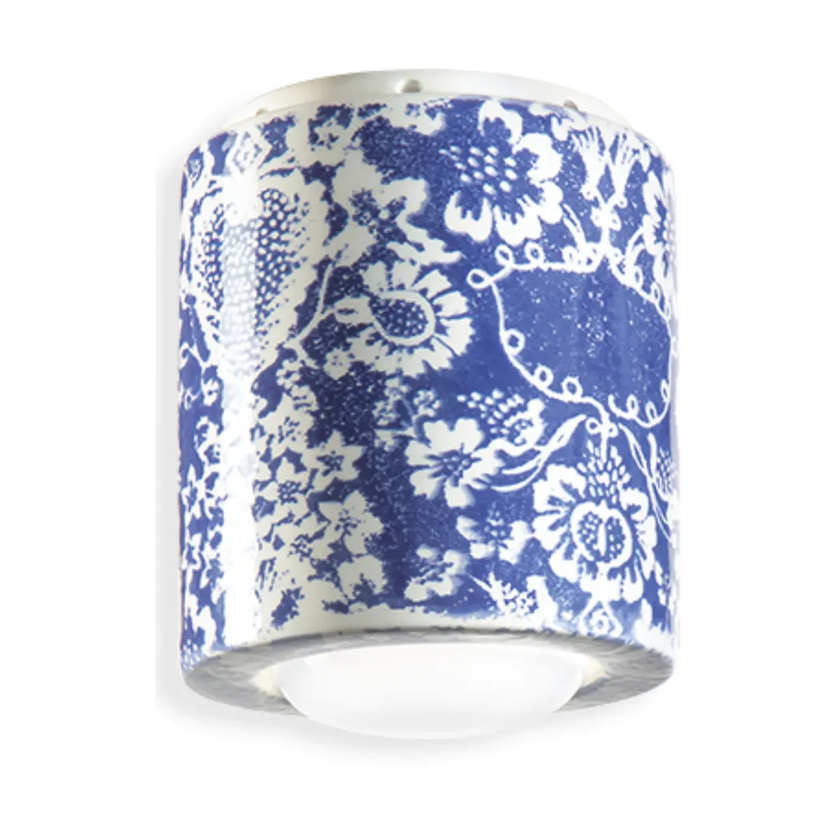 Plafonnier en céramique ming bleu 12,5x14cm PI - Ferroluce