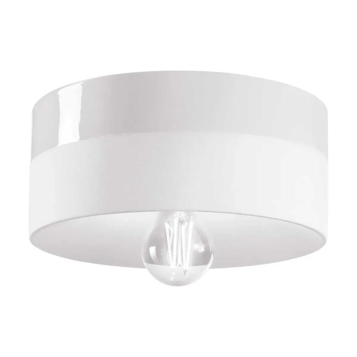 Plafonnier en céramique blanche 25x11cm PI - Ferroluce