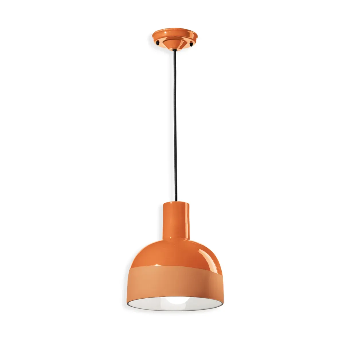 Suspension en céramique orange pêche 22,5x26,5cm Caxixi - Ferroluce