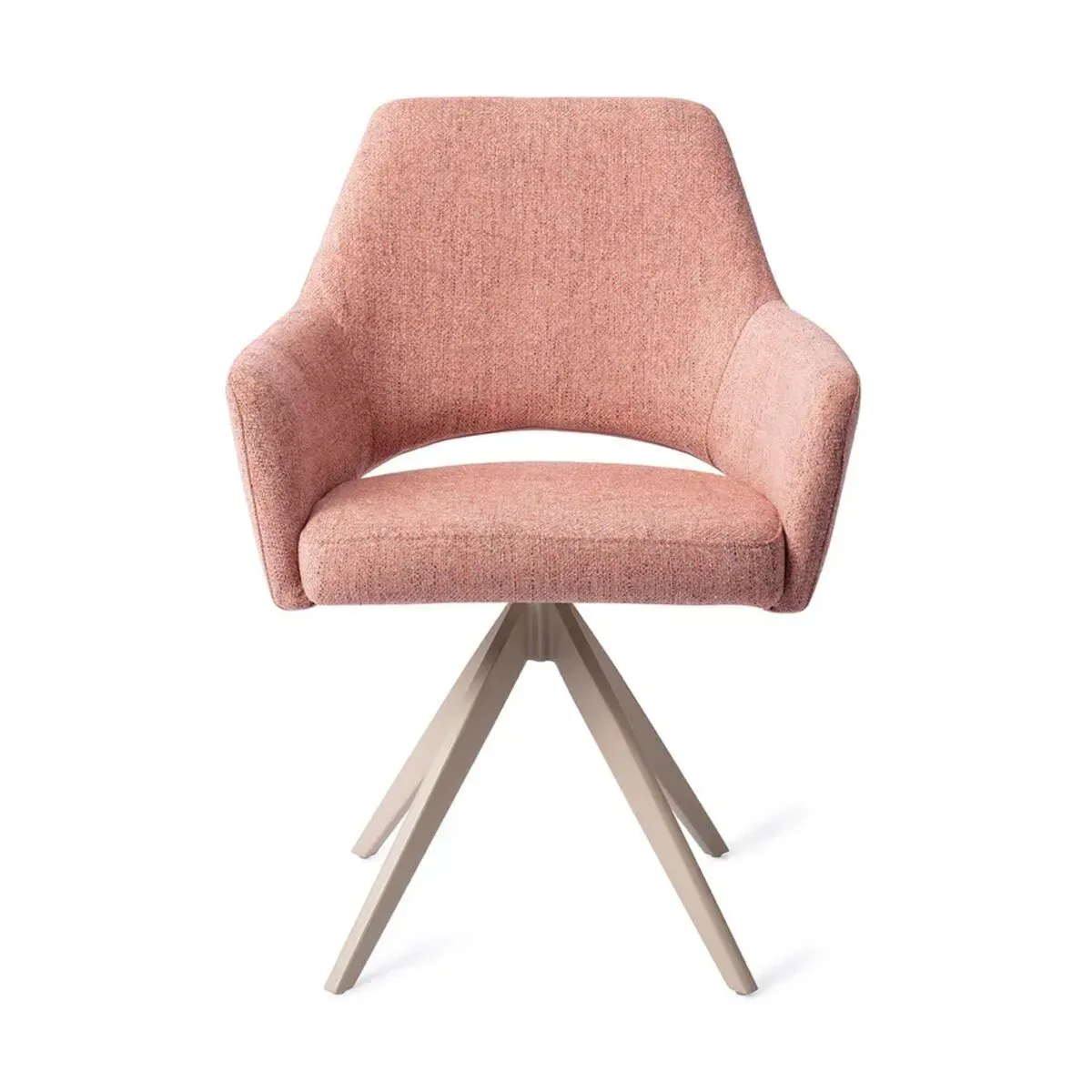 Chaise de table pivotante en tissu pink punch et métal beige 83cm Yanai - Jesper Home