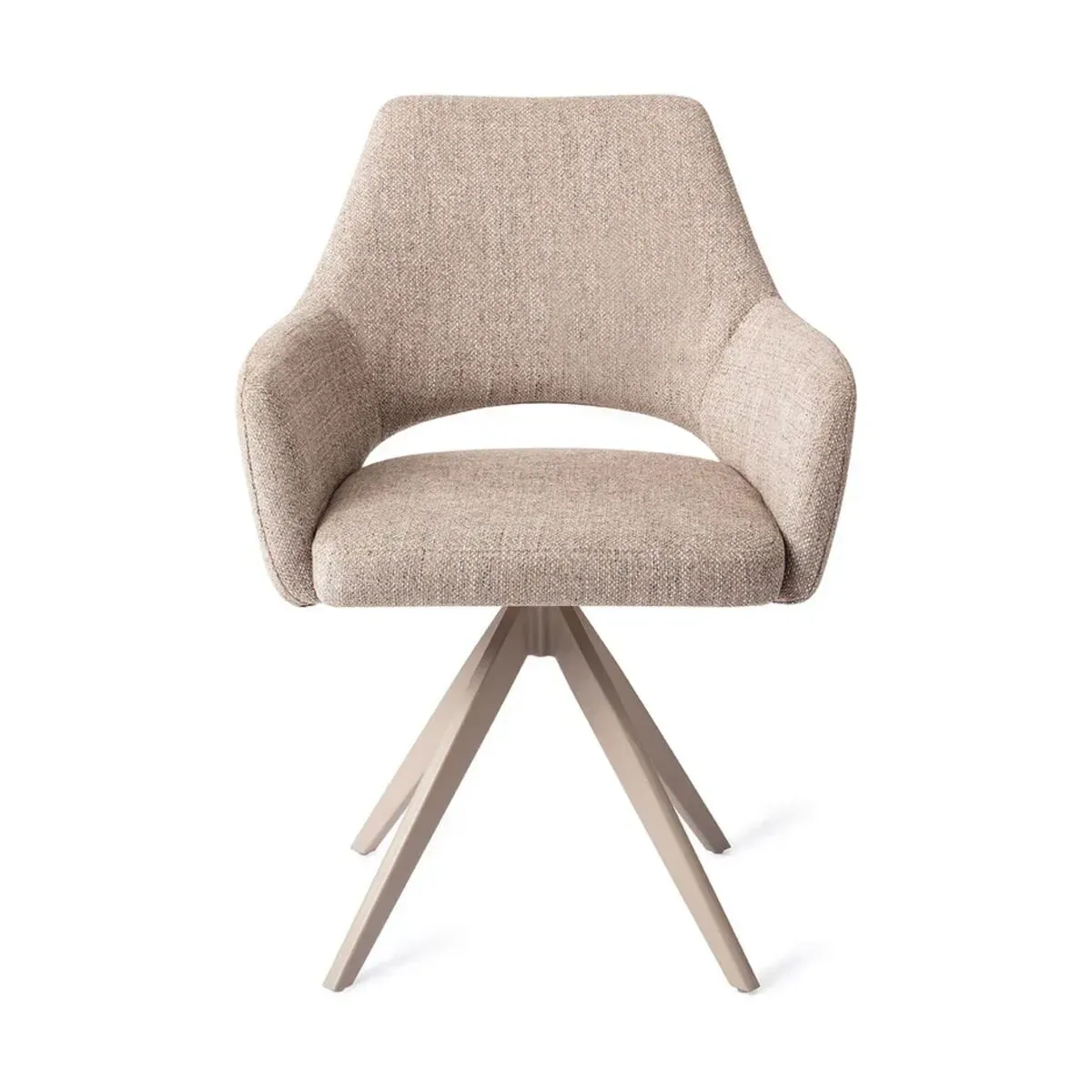 Chaise de table pivotante en tissu biscuit beach et métal beige 83cm Yanai - Jesper H