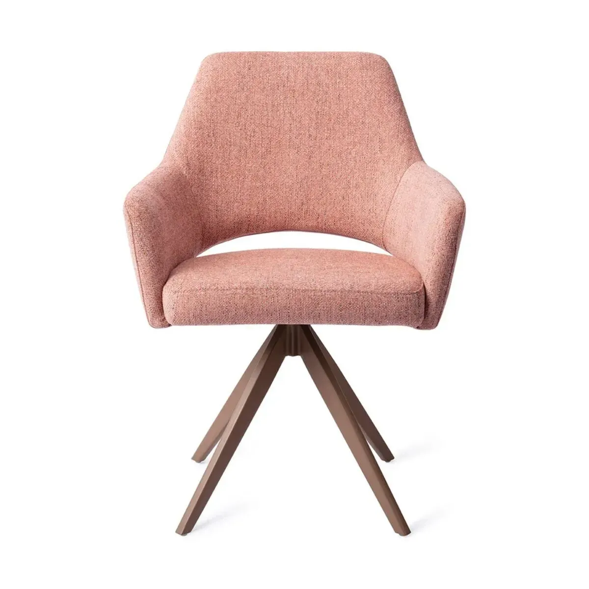Chaise de table pivotante en tissu pink punch et métal brown 83cm Yanai - Jesper Home