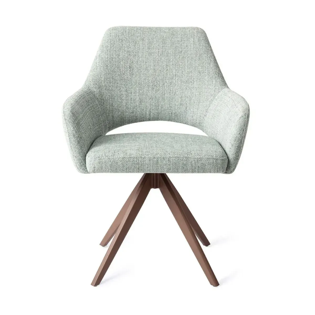 Chaise de table pivotante en tissu soft sage et métal brown 83cm Yanai - Jesper Home