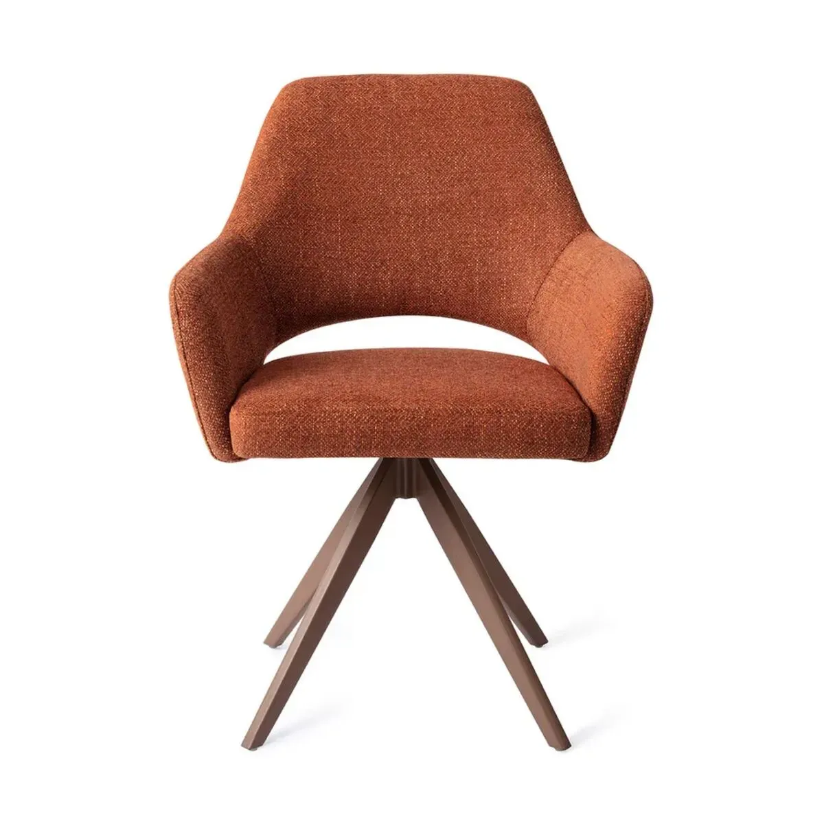 Chaise de table pivotante en tissu tuscan terra et métal brown 83cm Yanai - Jesper Ho