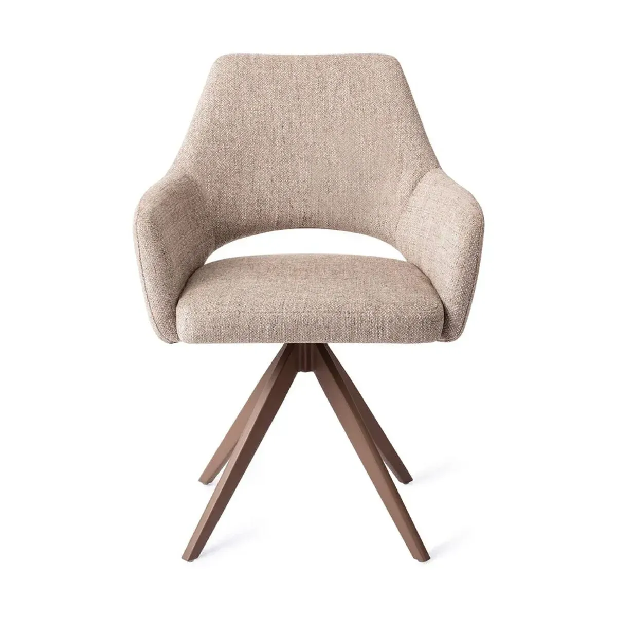 Chaise de table pivotante en tissu biscuit beach et métal brown 83cm Yanai - Jesper H