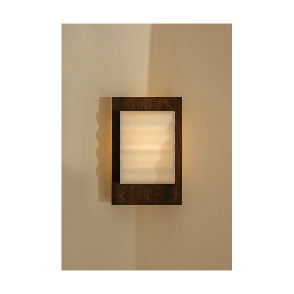 Applique murale rectangulaire en papier et bois d'acajou huilé 35x24cm Frame - Violai