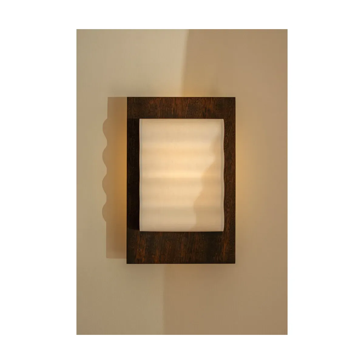 Applique murale rectangulaire en papier et bois d'acajou huilé 42x28cm Frame - Violai