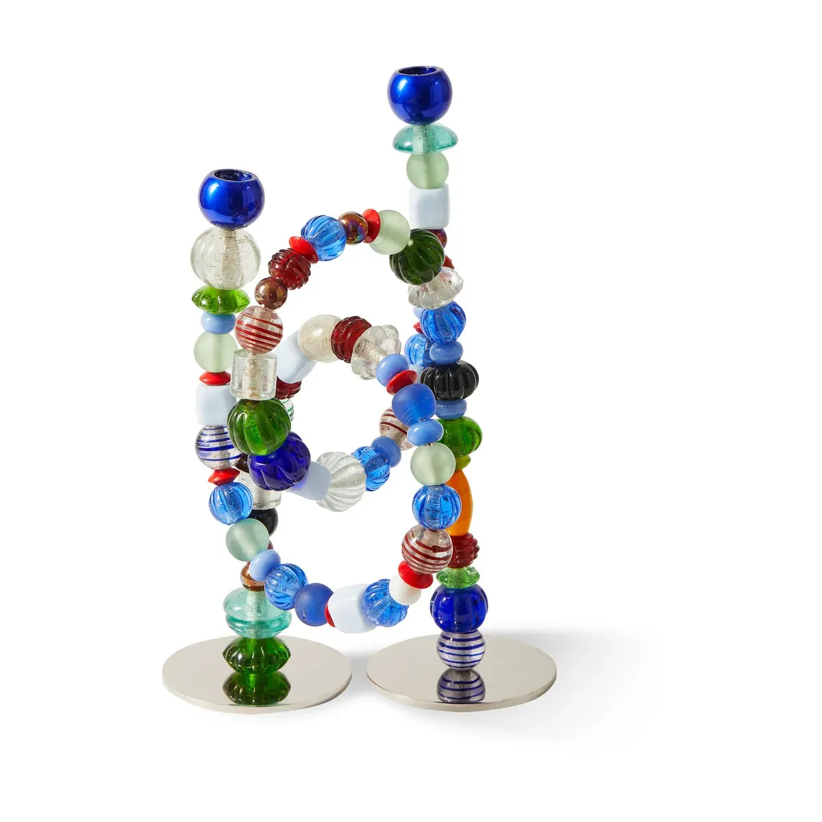 Chandelier perles en verre recyclé et acier multicolore 38cm Beads - Pols Potten