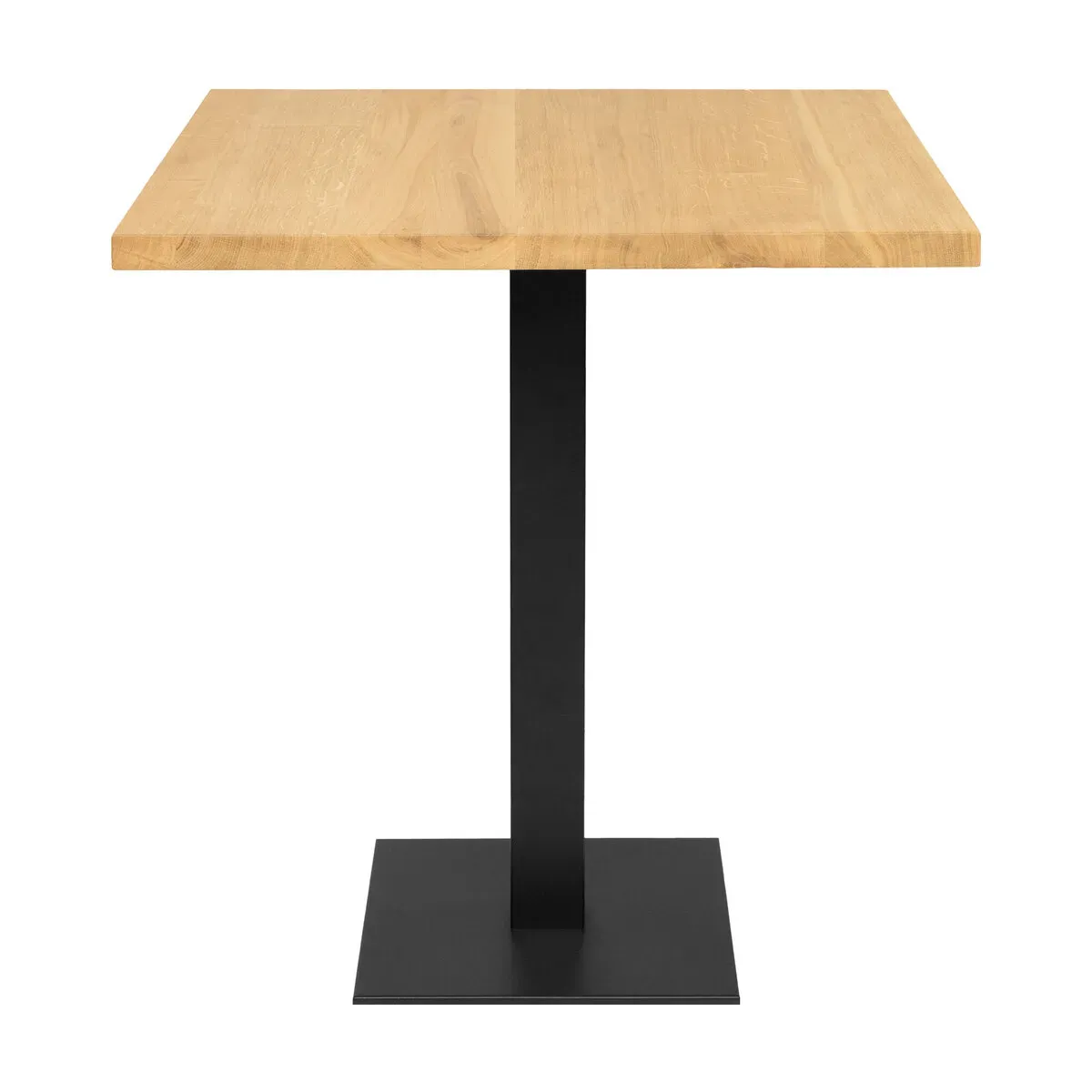 Table à manger carrée en chêne massif et acier noir 70x70cm Elliot - Versmissen