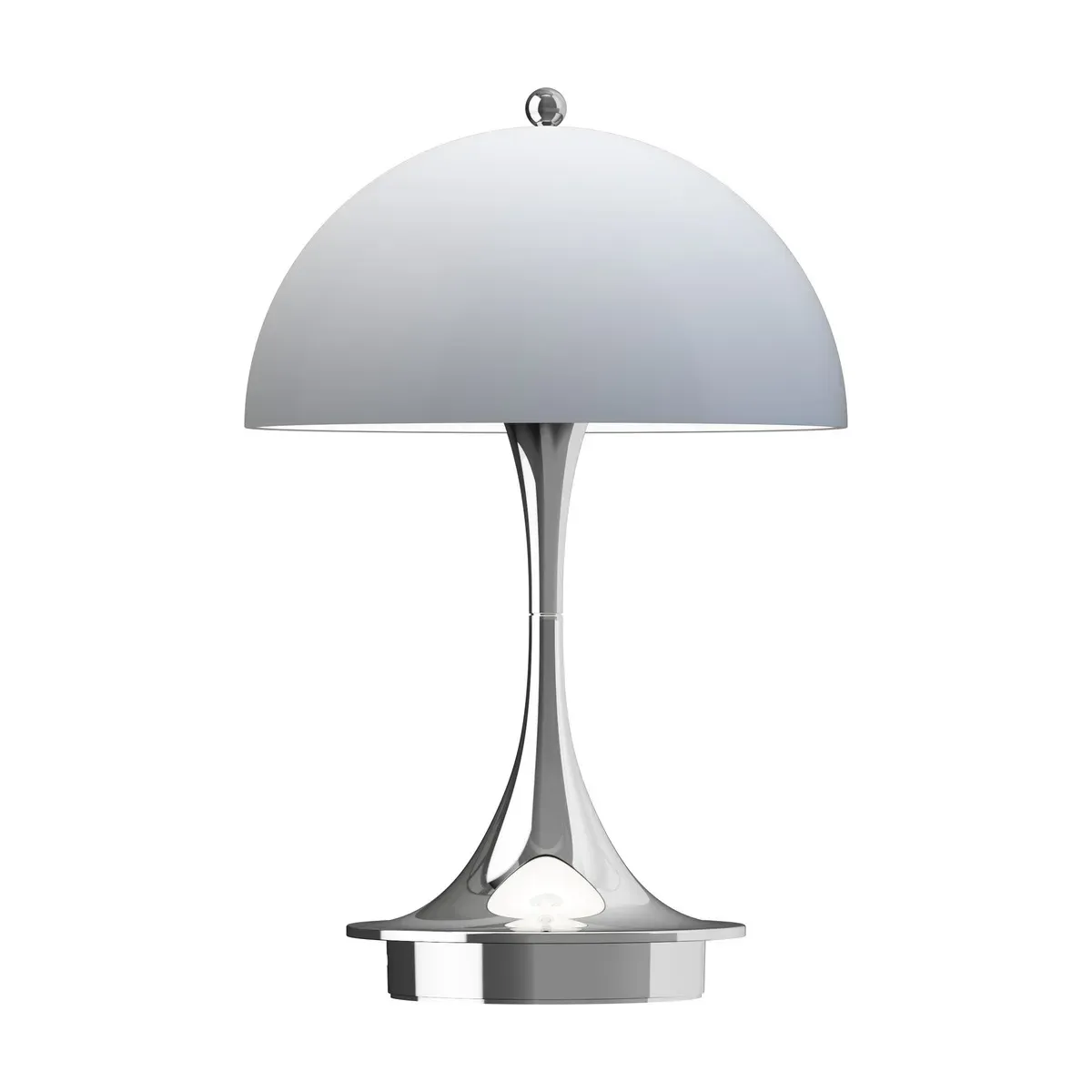 Lampe portable chromée et bleu-gris Panthella 160 Portable V3 - Louis Poulsen