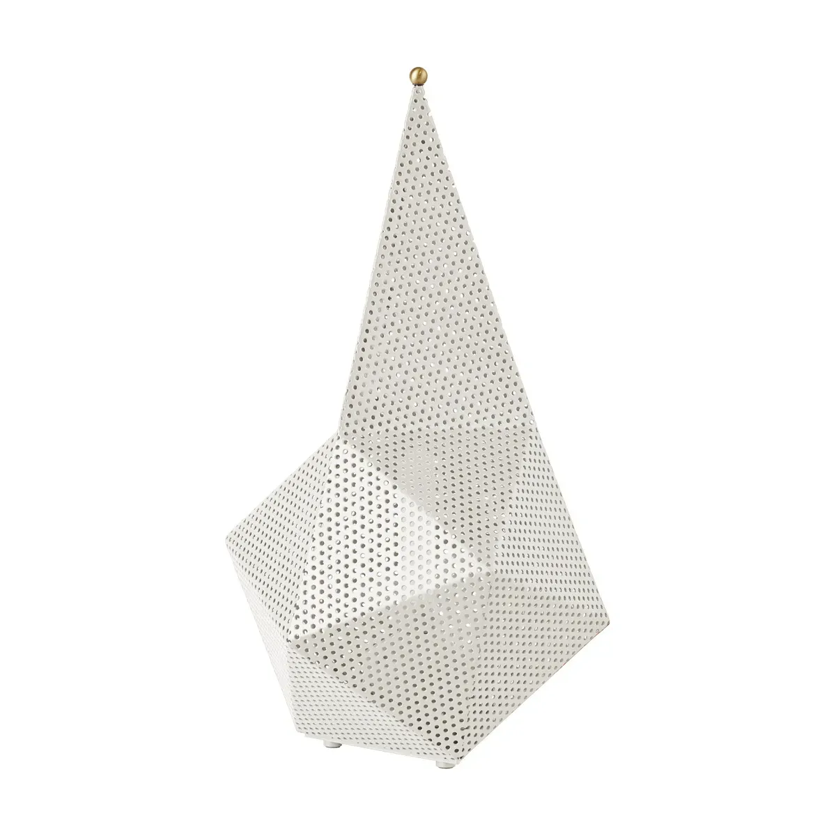 Lampe portable en métal perforé blanc 18x18x36cm Bagdad - Gubi
