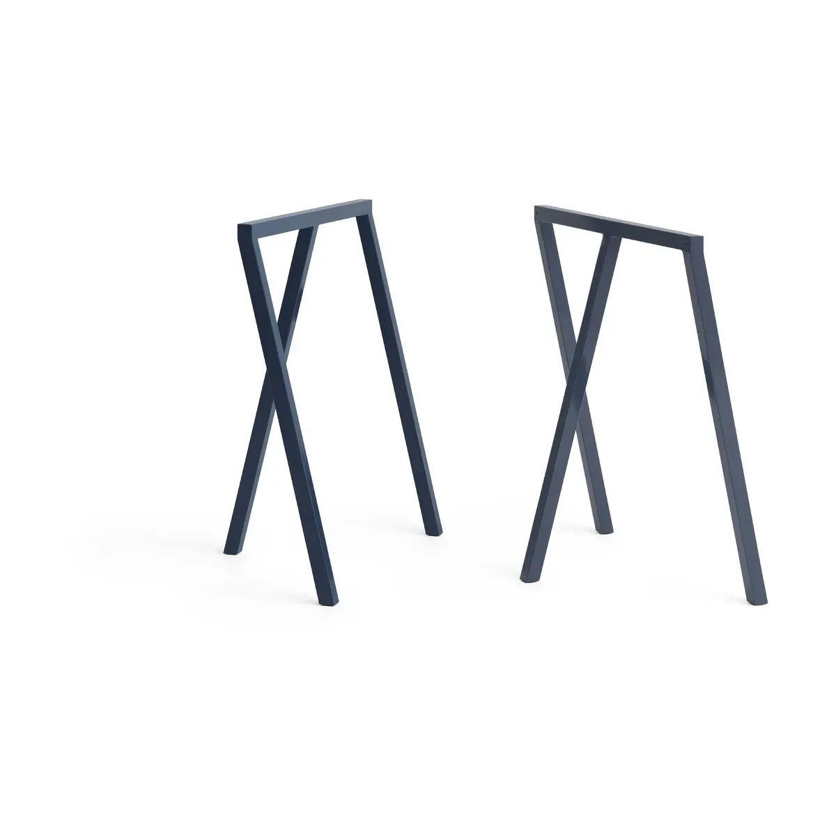 Set de 2 tréteaux en acier poudré bleu profond Loop Stand - HAY