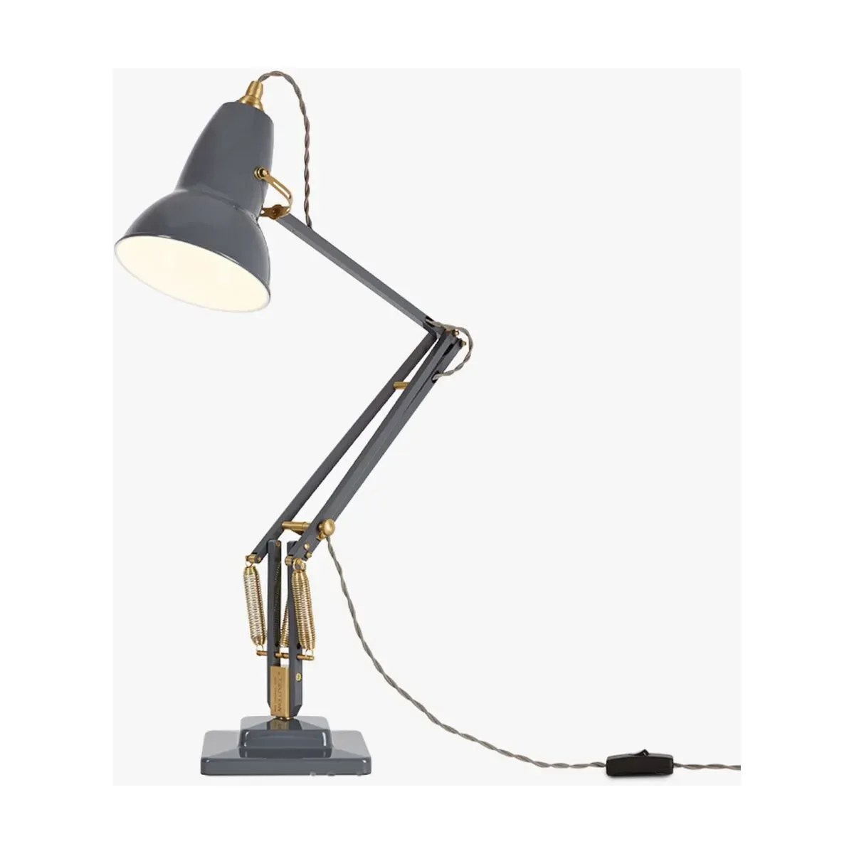 Lampe de bureau en aluminium grise éléphant et finition doré 72x90cm Original 1227 -