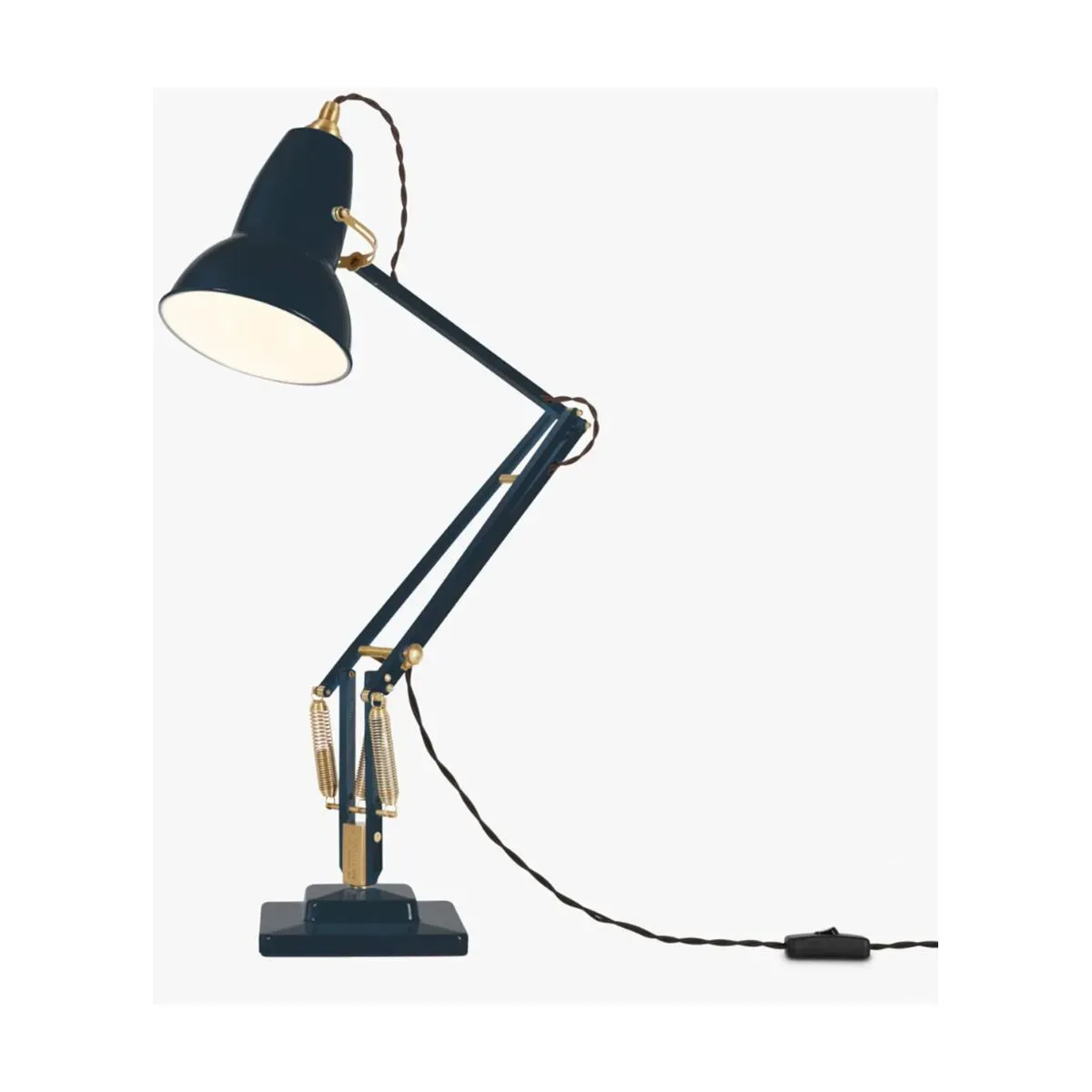 Lampe de bureau en aluminium bleu encre et finition doré 72x90cm Original 1227 - Angl