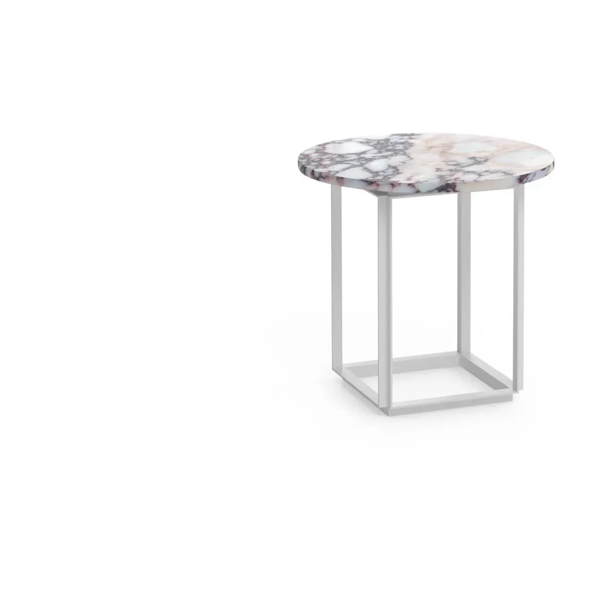 Table d'appoint en marbre blanc viola 50cm Florence - New Works