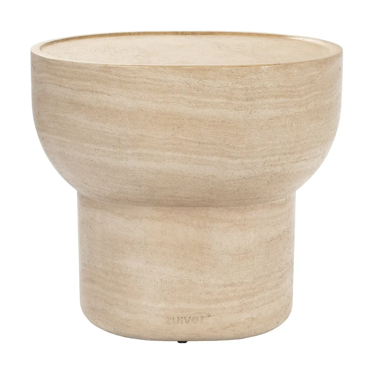 Table d'appoint en béton effet travertin sable 46cm Noble - Zuiver