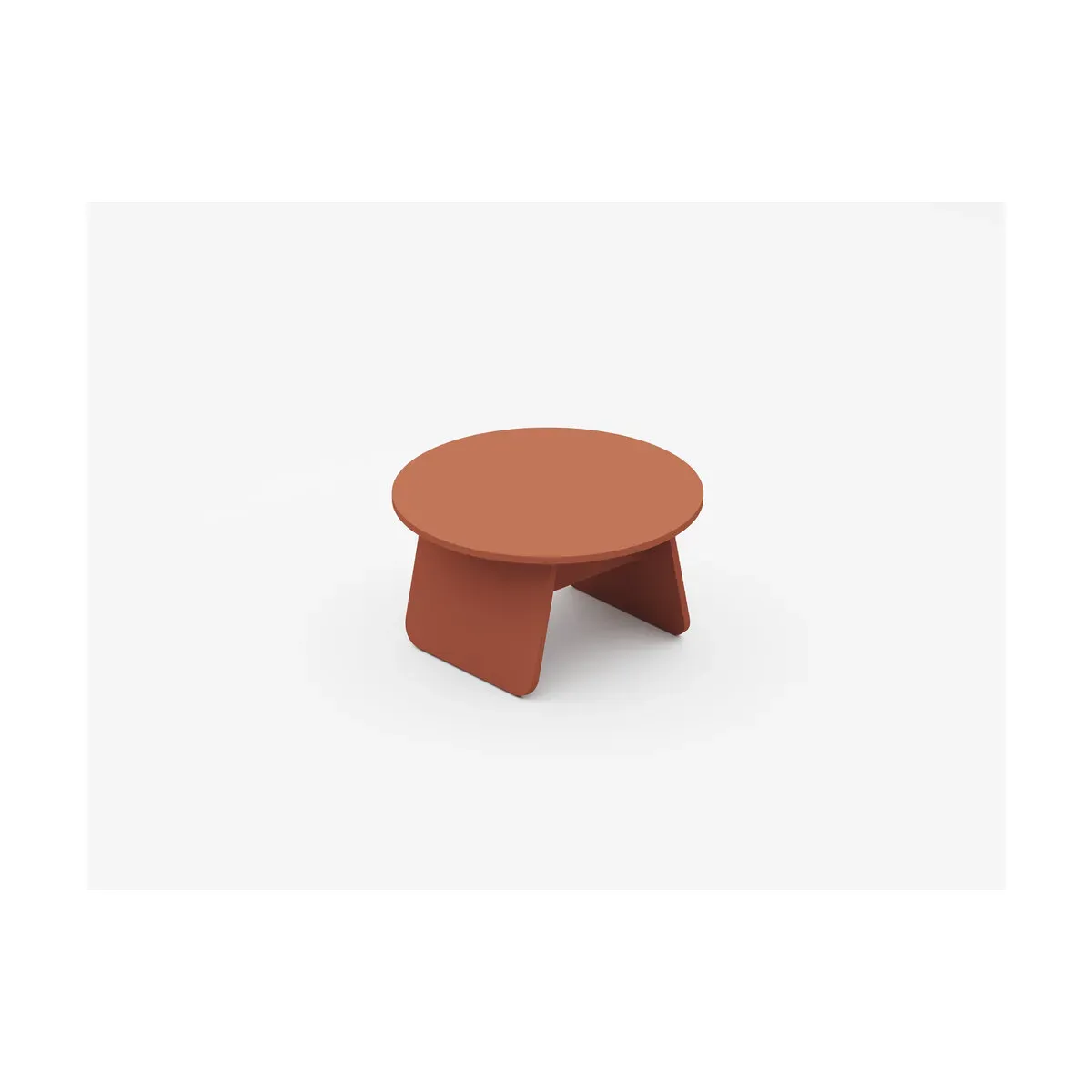 Table basse ronde en bois de chêne terracotta 71x38cm Momoko - EMKO