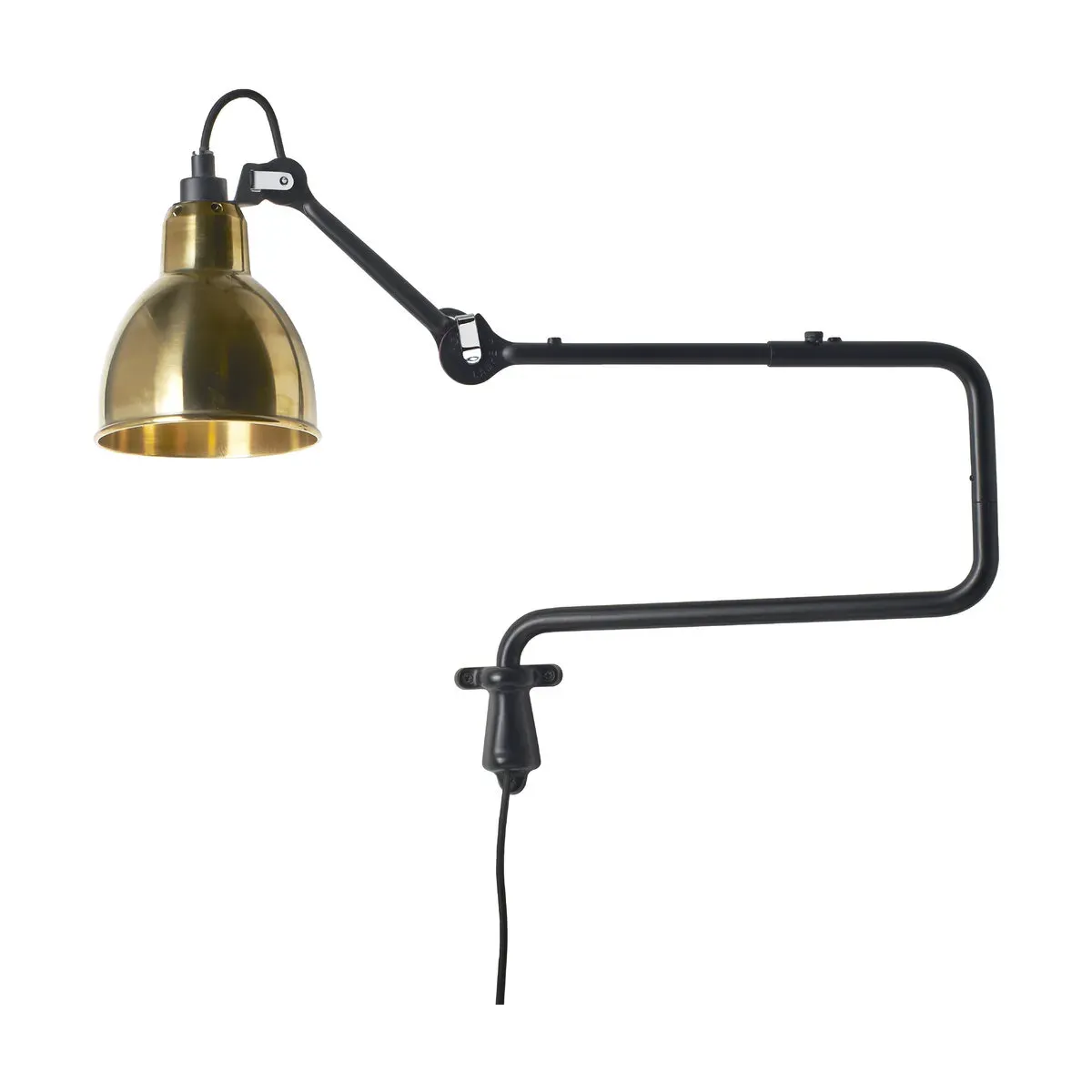 Applique murale noire réflecteur laiton rond Gras 303 - DCW Editions