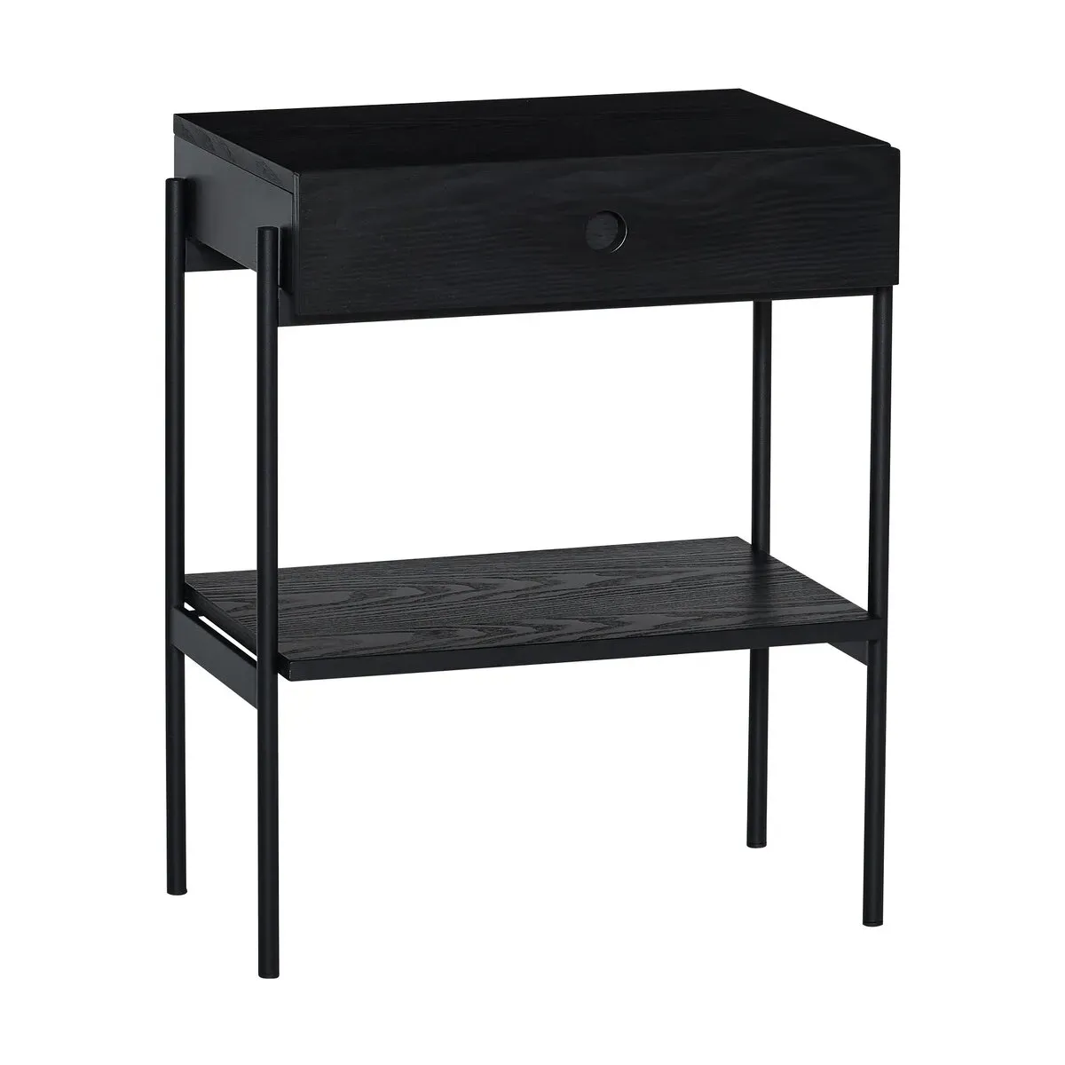 Table de chevet en frêne noir 48x32xh60cm - Hübsch