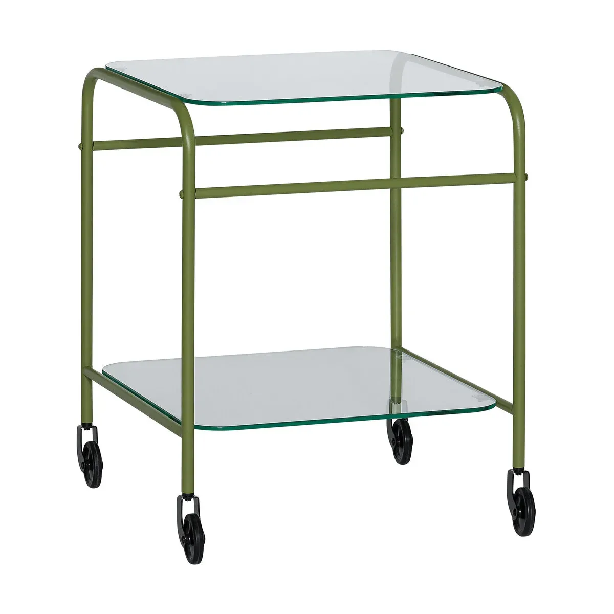 Chariot en verre transparent vert 43x42xh54cm Zephyr - Hübsch