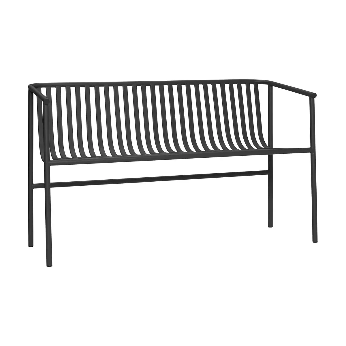 Banc en métal noir 133x59xh82cm Villa - Hübsch
