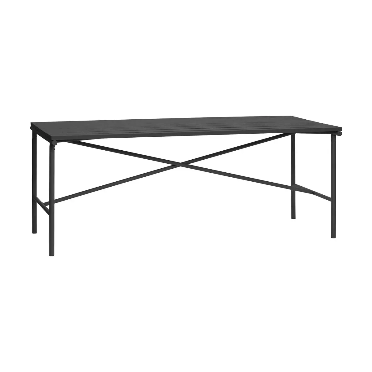 Table d'extérieur en métal noir 191x92xh75cm Villa - Hübsch