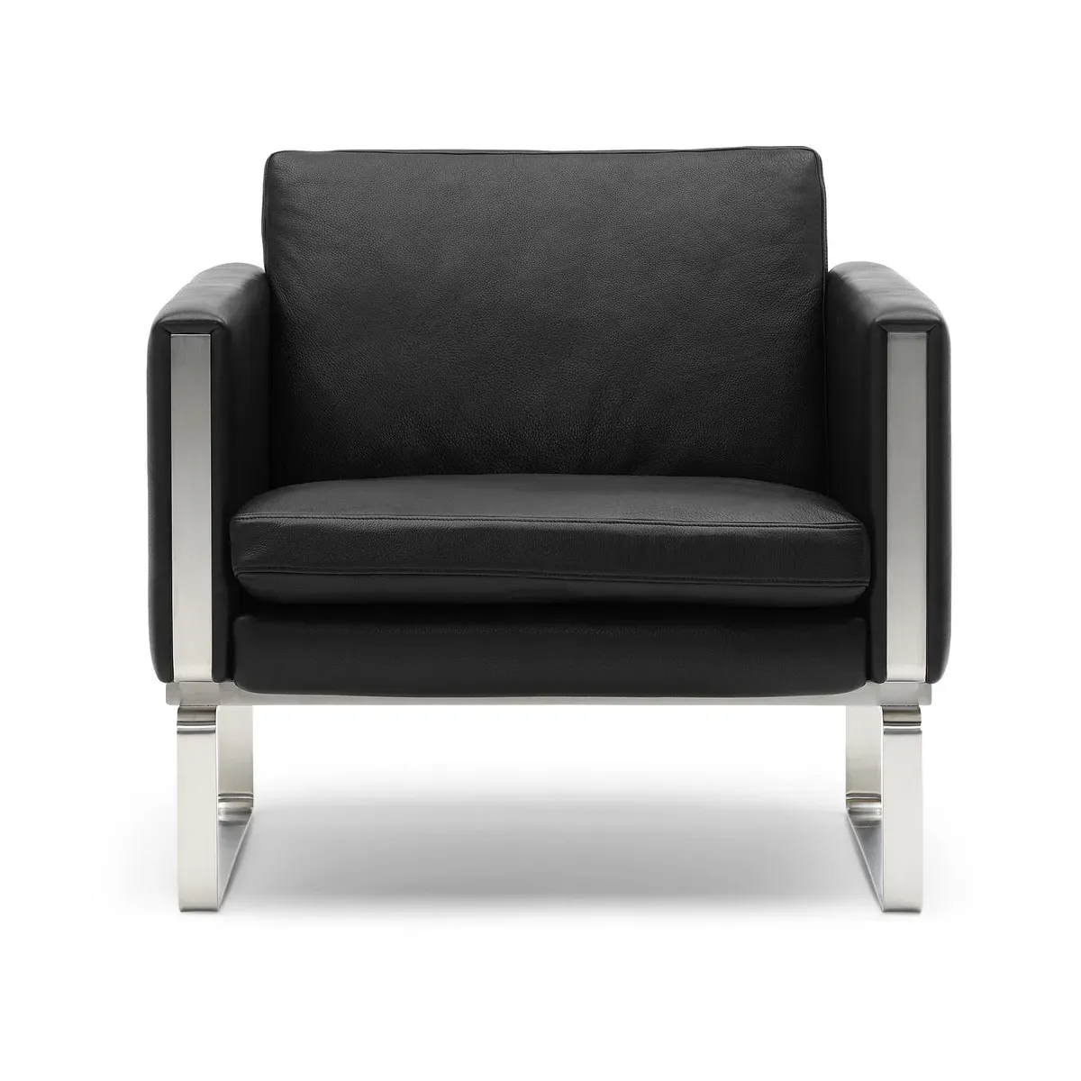 Fauteuil en cuir thor 301 et structure en acier inoxydable 78cm CH101 - Carl Hansen &