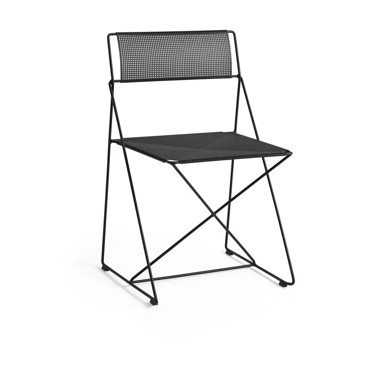 Chaise en acier avec revêtement en poudre noir 50x45x77cm X-line - Hay