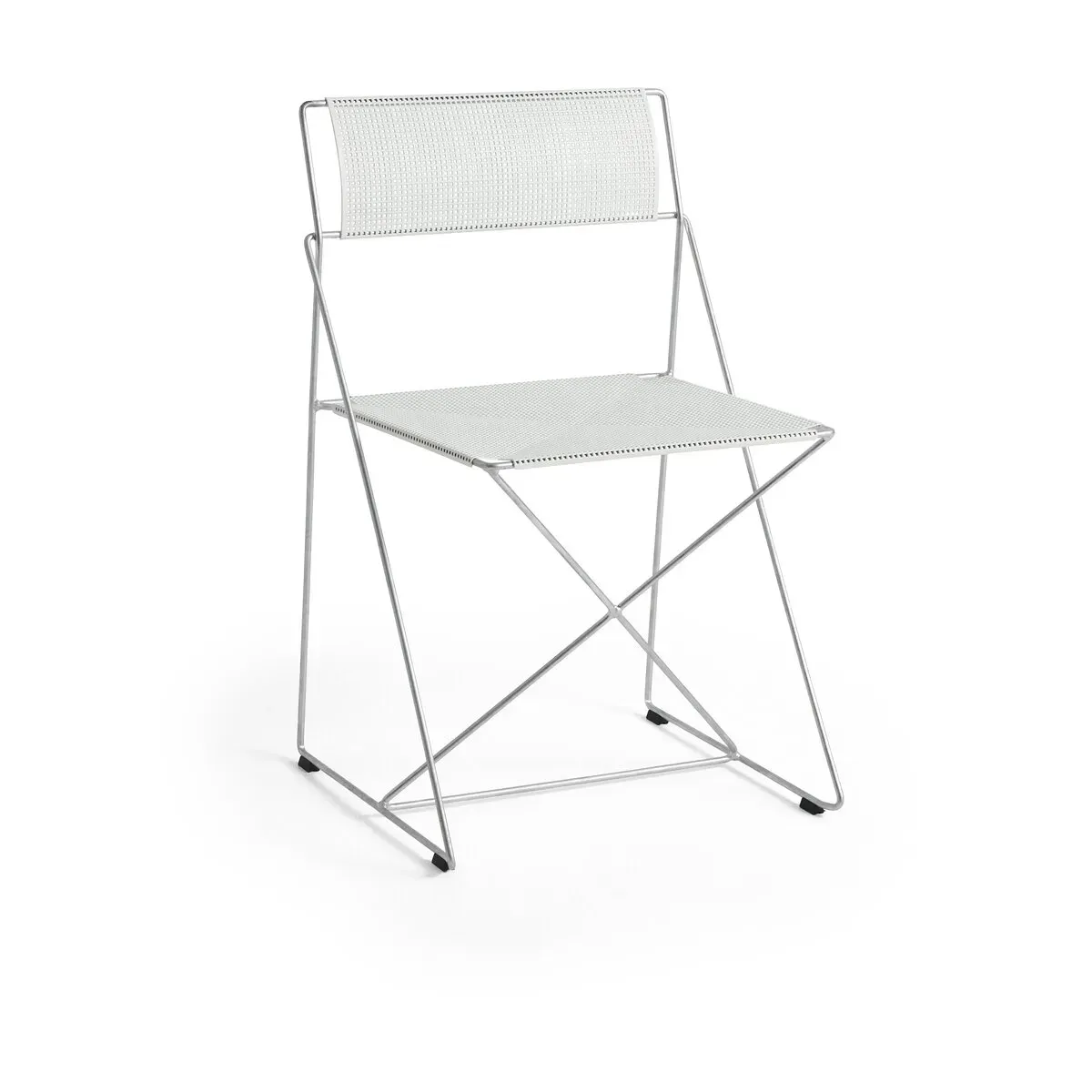 Chaise en acier blanc avec revêtement en poudre blanc craie 50x45x77cm X-line - Hay
