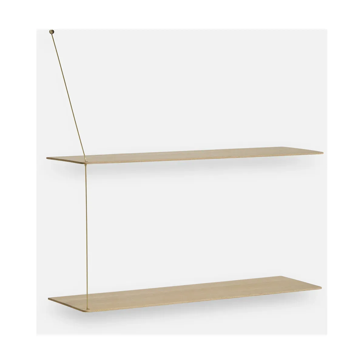 Etagère en chêne naturel et ferrure en laiton 60cm Stedge - Woud