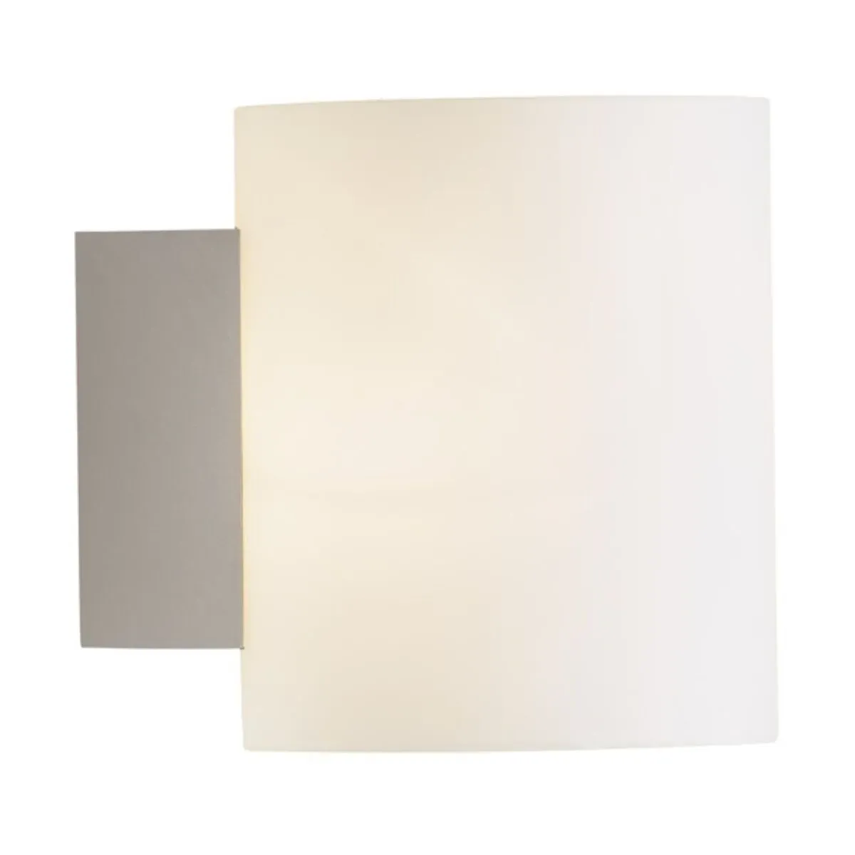 Applique murale de salle de bain en métal blanc et verre opale 12x10cm Evoke - Hersta