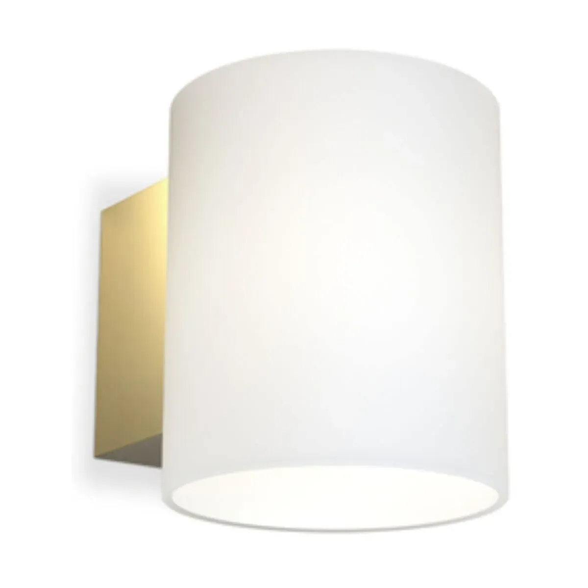 Applique murale de salle de bain en métal laiton et verre opale 12x10cm Evoke - Herst