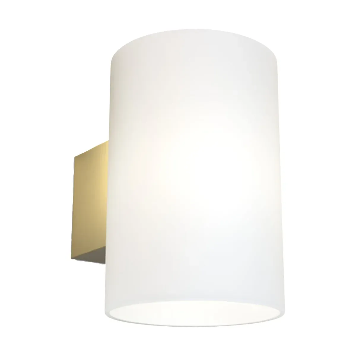 Applique murale de salle de bain en métal laiton et verre opale 16x18x12cm Evoke - He