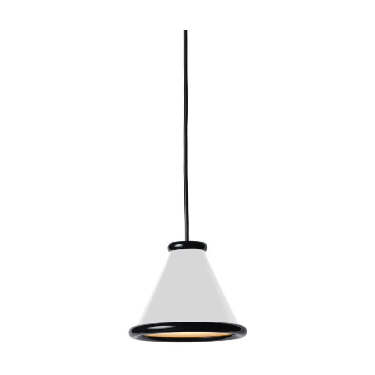 Suspension en métal brillant blanc et noir 15cm Belle - Herstal