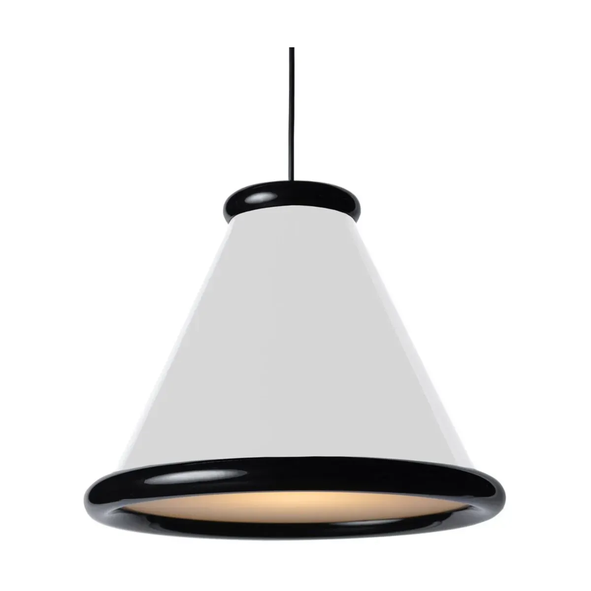 Suspension en métal brillant blanc et noir 36cm Belle - Herstal