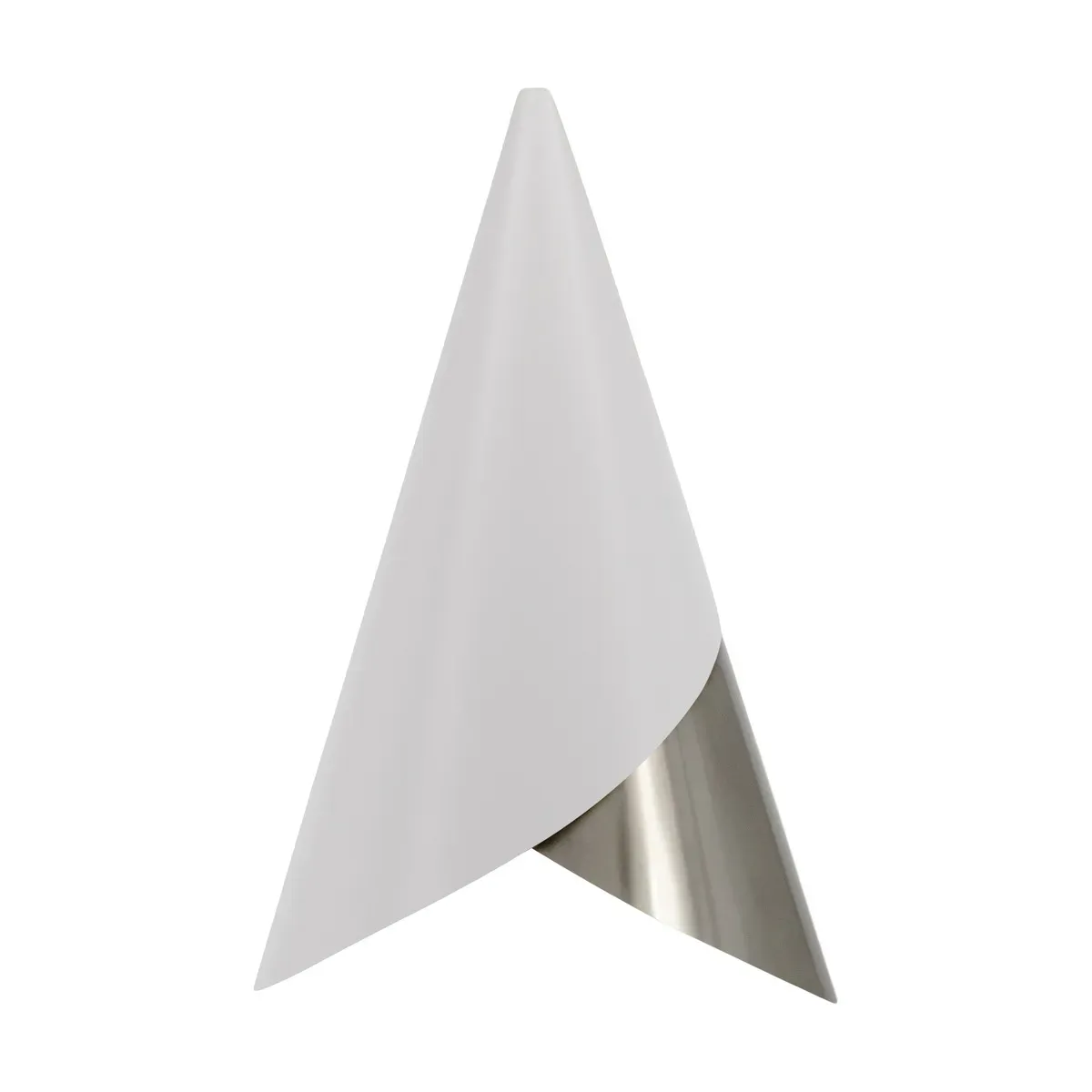 Abat-jour en aluminium argenté et blanc Cornet - Umage