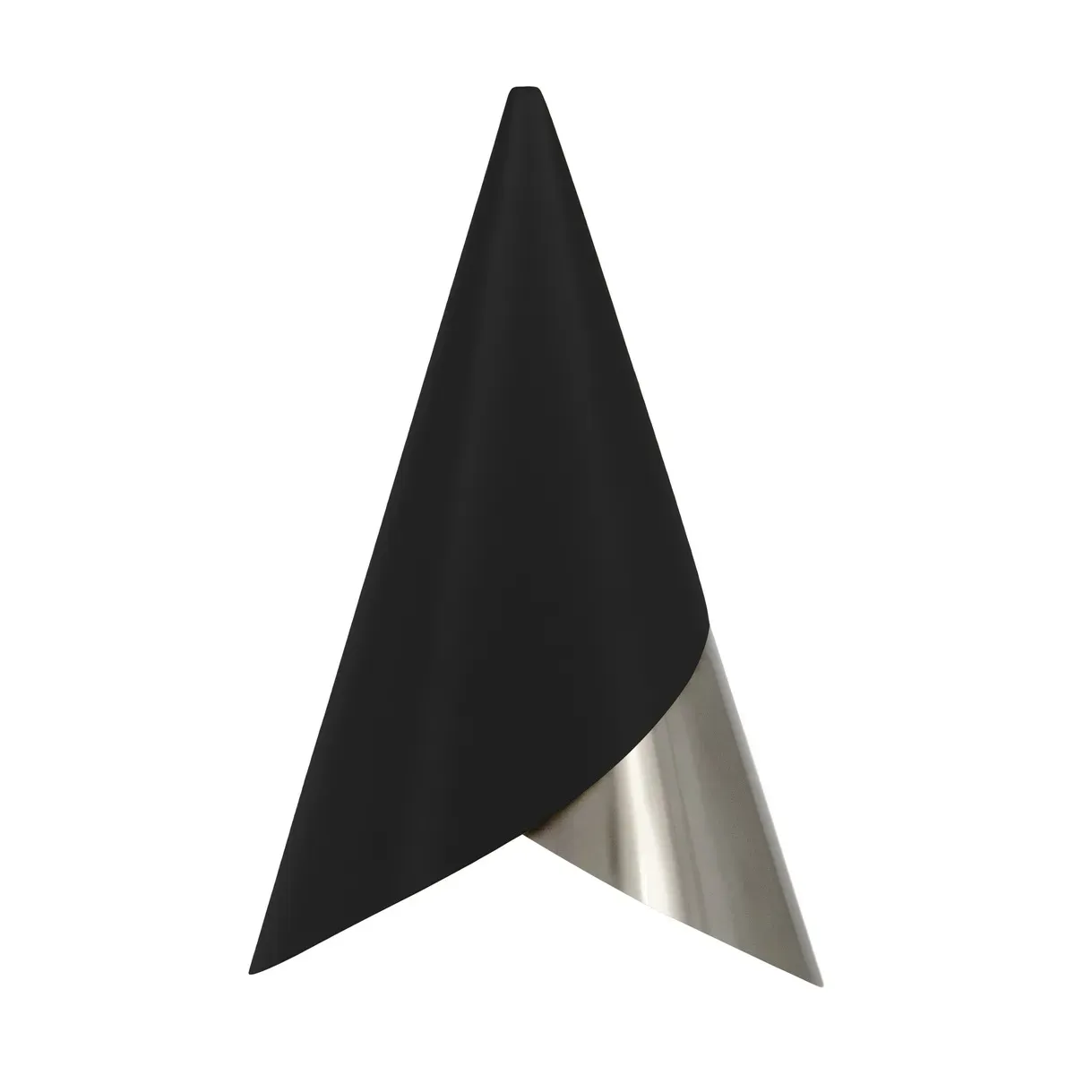 Abat-jour en aluminium argenté et noir Cornet - Umage